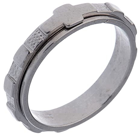 Holyart Rosenkranz Ring Silber 925 drehbar, 17 mm (0.669 inc.) - DE 53