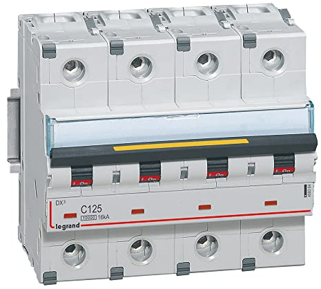 Disjoncteur DX³ 10000-16kA - 4P - 400V~ - 125A - courbe C - 6 modules