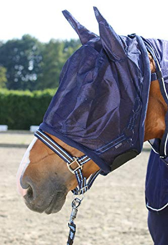 Pfiff 102144 Fliegengesichtsmaske mit Ohren, Fliegenschutz Insektenschutz Maske, Blau, Pony