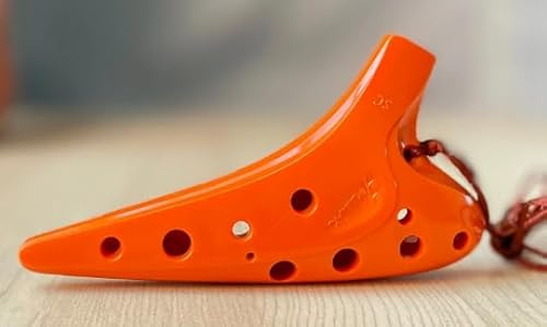 12 Hole Ocarina – Soprano C – Orange Durable Plastic by Focalink