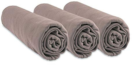 Lot de 3 Draps Housse 60x120 cm Lit Bébé, Berceau, Lit Parapluie 60 x 120 | Bambou Hypoallergénique | Taupe | Extensible & Respirant | Sommeil sain | Marque Easy Dort | Oeko-Tex | Fabriqué en Europe
