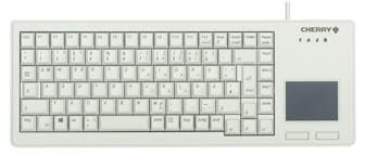 CHERRY G84-5500 XS, Kompakte Tastatur mit Touchpad, Deutsch QWERTZ, Grau | Kabelgebunden (USB-A Anschluss), Plug & Play, 2 Maustasten, Keine Extra Maus Nötig, Mechanische CHERRY ML Switches, Robust