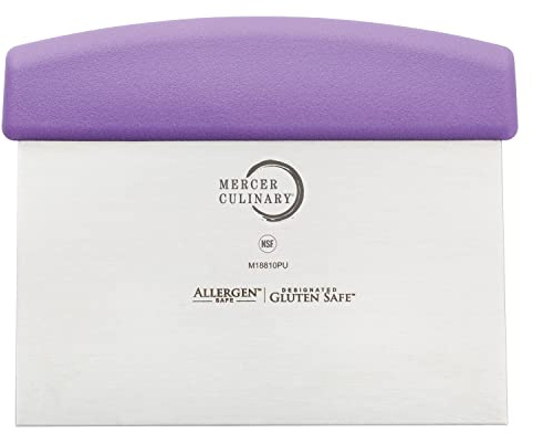 Mercer Culinary Millennia Bench Scraper with Purple Handle, 6 x 3-Inch
