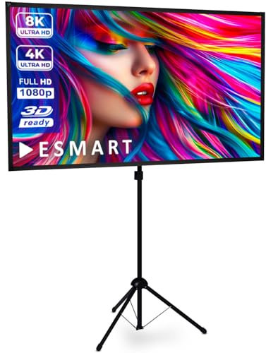 ESMART Expert X-Type Ultralightweight Stativ-Leinwand [Größenauswahl] 177 x 100 (80) 16:9 | Heimkino Beamer LCD LED | Schneller Aufbau | Vormontiertes Stativ | Tasche