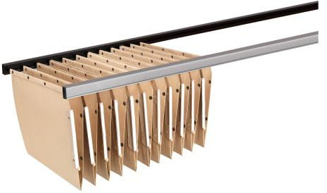 Jeu de 2 rails plastique pour dossiers suspendus - longueur 1140 mm