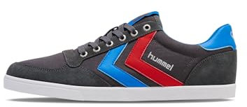 Hummel Unisex Schnürsenkel Sneaker Slimmer Erwachsene Low-Top, Castlerock Ribbonred Bril Blue, 44 EU