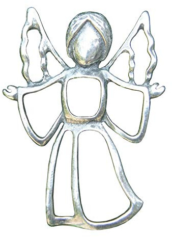 Broche Ange, Faite Main en Étain Fin. Fabrication chez Les Étains de Jumilhac