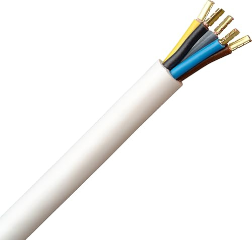 Kopp 156002006 Herdanschlussleitung H05 VV-F 5G, 2,5 mm², 2 m, Weiß