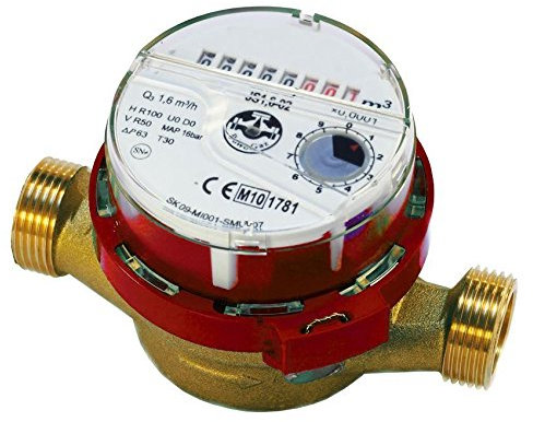 High Quality Hot Warm Water Flow Meter 3/4 inch (1) BSP 4m3/h Red Colour