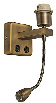 Qazqa - Wall Lamp I Wall Light Bronze incl. LED with Reading arm - Brescia Combi- - Modern - Suitable for LED | 1 Light - Steel Wall Light - Suitable for Living Room I Kitchen I Bedroom I