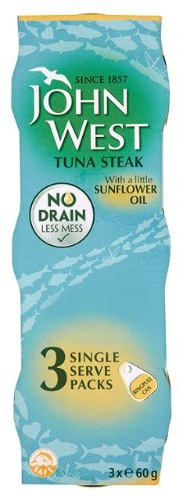 John West No Drain Tuna Steak in Sunflower Oil 9 x 60g