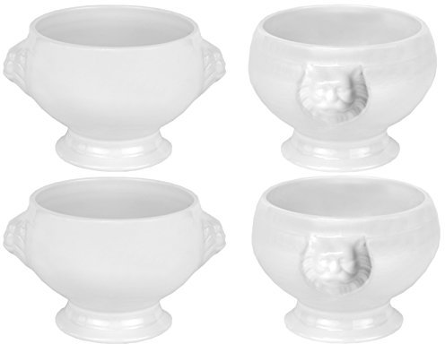 Van Well - Set 4 terrine / zuppiere da 0,5 l, motivo: testa di leone