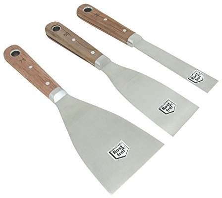 Saekulum 3 tgl. Malerspachtel Set 25 50 75mm Edelstahl rostfrei durchgehend vernietet Gipsspachtel Stielspachtel Spachtel Maler Schaber