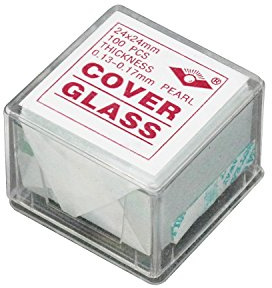 AmScope CS-S24-100 Vorgereinigtes Mikroskop Glasabdeckung Objektträger Deckglas, 24mm x 24mm, Quadratisch, 100 Stück