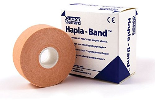 Hapla-Band Rouleaux de pansement adhésif de 10 mètres de long - extensible - Bande de bandage mince élastique hypoallergénique - 1.25cm x 10m