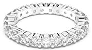 Swarovski Vittore XL Ring, Rhodinierter Damenring mit Funkelnden, Weißen Swarovski Kristallen