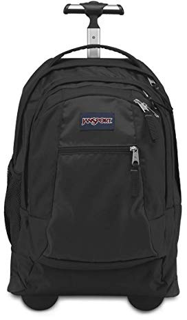JanSport Driver 8 Rolling Backpack - Wheeled Travel Bag with 15-Inch Laptop Sleeve, One Size, Black