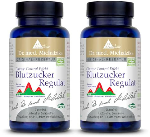 Blutzucker Regulat Dr. med. Michalzik - 120 Kapseln - jede Kapsel enthält 780 mg Blutzucker Regulat-Spezialrezeptur - ohne Zusatzstoffe - von BIOTIKON®