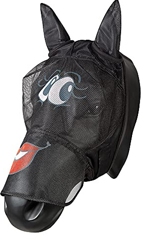 PFIFF 101013 Flugmask ansiktsmask med motiv för hästar, flugskydd