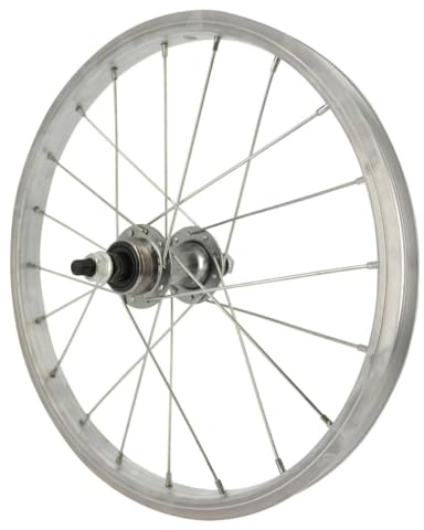 BIKE ORIGINAL - Roue Arrière 16 - Jante Alu Simple Parois 20 Trous - Moyeu Alu à Écrous - Compatible Pneus 32-63 mm - Freinage sur Jante - ETRTO 305X20C - Couleur Argent