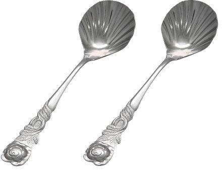 GRÄWE Zuckerlöffel 2er Set Rosendekor