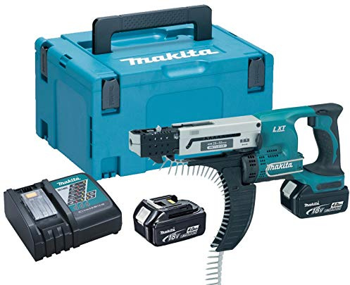Makita Akku-Magazinschrauber 18 V im Makpac mit 2 Akkus 4,0 Ah + Ladegerät