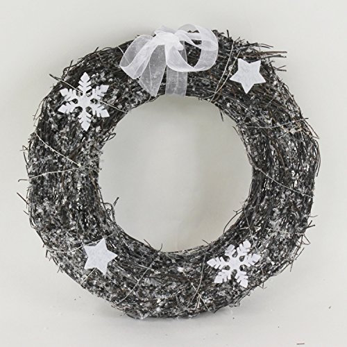 Kranz aus Reben mit Sternen, gekalkt, 25 cm