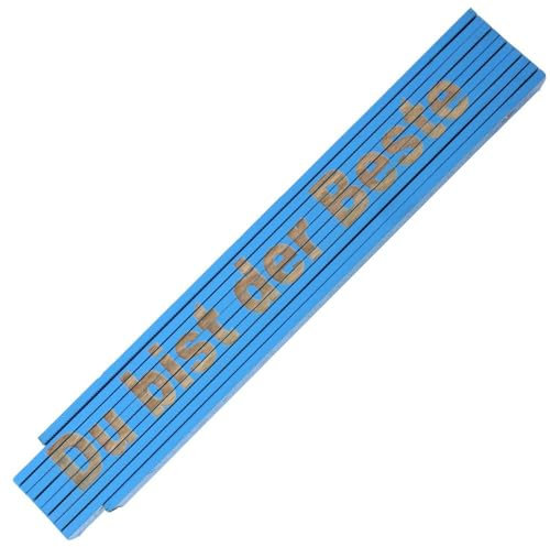 TE-Trend Zollstock mit Gravur personalisierter Meterstab 2m Gliedermaßstab Meter Metermaß Du bist der Beste Blau