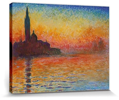 1art1 Claude Monet Poster Abendstimmung In Venedig, 1908 Bilder Leinwand-Bild Auf Keilrahmen | XXL-Wandbild Poster Kunstdruck Als Leinwandbild 50x40 cm