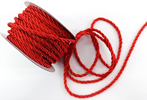 CaPiSo Kordel 15m x 4mm Drehkordel KORDELBAND Dekoband SCHLEIFENBAND Schnur (Rot) …