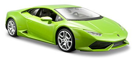 Bauer Spielwaren Maisto Lamborghini Huracán LP 610-4: Originaltrogen modellbil 1:24, dörrar och motorhuv för öppning, färdig modell, 20 cm, grön (531509)
