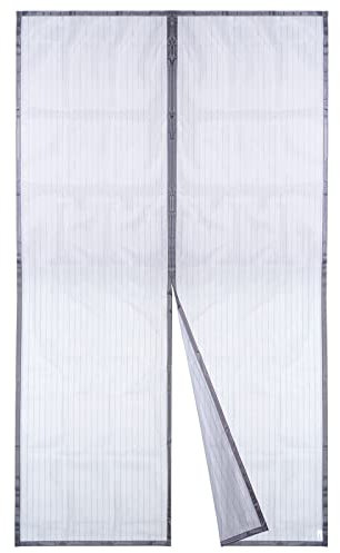 Apalus Zanzariera con Magneti per Porte, 140 x 240CM - Rete Fine, Tenda Totalmente Magnetica, si Chiude da Sola - Non Accorciabile (col. Grigio)