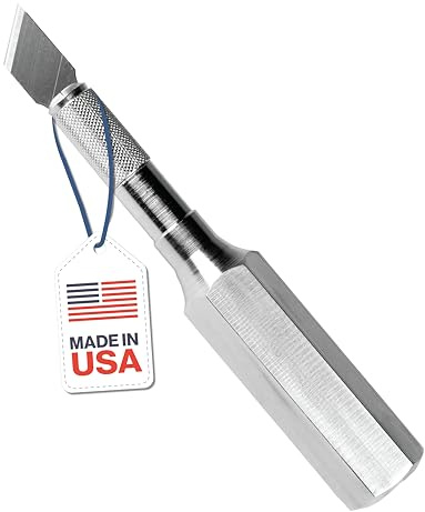 Excel Blades K6 Heavy-Duty Precision Knife – Hexagonal Metal Handle with Angled #19 Blade – Easy-Change Craft Knife for Cutting Thick Materials, Paper, Plastic and Wood - Made In USA