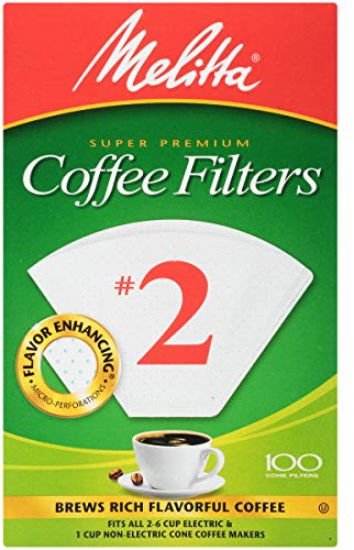 Melitta #2 Cone Coffee Filters, White, 100 Count - Packaging May Vary