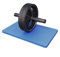 GORILLA SPORTS® Ab Roller - mit gepolsterter Kniematte, 27x18 cm, Gummi, Rutschfest, Schwarz - Bauchmuskeltrainer, Bauchroller, Bauchtrainer, Abs Trainer, Abdominal Wheel, für Zuhause, Bauchtraining