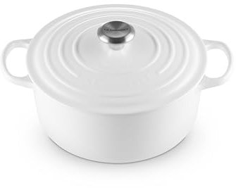 Le Creuset Runder Dutch Oven, emailliertes Gusseisen, 5,5 l, Weiß
