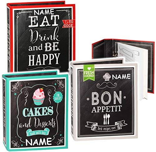 alles-meine.de GmbH eigenes Kochbuch & Backbuch - Sammelordner/Ordner/Ringbuch - Eat, Drink an be Happy - incl. Name__ 25 Seiten - Buch - ERWEITERBAR - Rezeptbuch zum ..