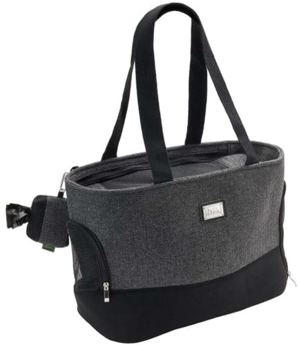 HUNTER BARCELONA Tragetasche, Transporttasche für Hunde und Katzen, 40 x 20 x 30 cm, grau