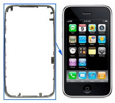 DN LCD e Touch Middle Frame Bezel Telaio Intermedio per iPhone 3G 3GS Cromato