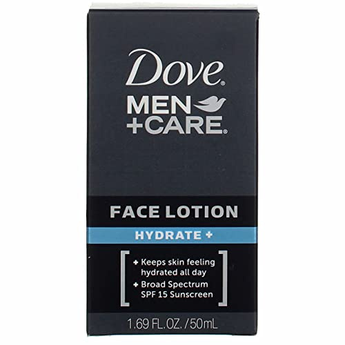 Dove Men+ Care Hydrating Face Lotion Sunscreen SPF 15+ 2-Pack – Advanced Protection for Dry Skin, 1.69 Oz Ea
