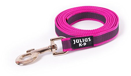 JULIUS K-9 216GM-PN-1 Laisse antidérapante Color & Gray sans poignée, 20 mm x 1 m, Rose-Gris
