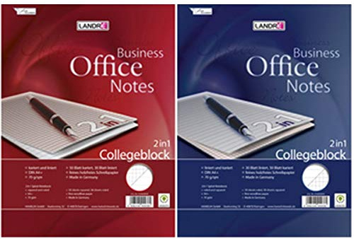 LANDR Collegeblock 2in1, DIN A4+, zwei Lineaturen, 80 Bl.