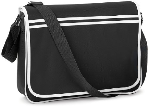 Schultertasche im Retro-Stil Black/White