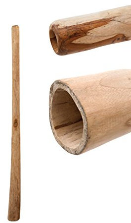 Didgeridoo aus Teakholz naturbelassen geölt Länge 100cm für Kinder & Anfänger geeignet vergleichbar mit Eukalyptus aber preiswerter klarer Ton Rissstabilität Weltmusik Aborigines Percussion