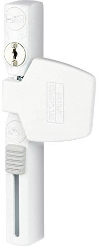 Burg Wächter Fenstersicherung, Einbruchschutz für Fenster und Balkontüren, Abschließbar, Innen, Griffseite, WinSafe WS 33, weiß, Winsafe WS 33 W SB, 184 x 74 x 37
