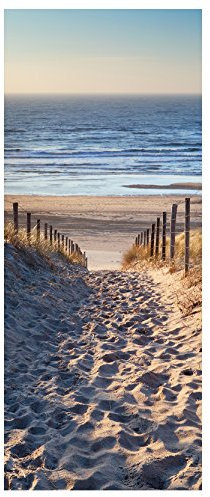 Bilderdepot24 Türtapete Schöner Weg zum Strand III 90 x 200 cm - einteilig Türaufkleber Türfolie Türposter - Landschaft Natur Meer Sand Ostsee