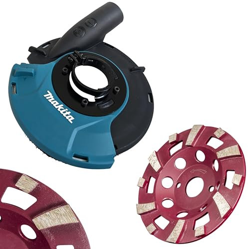Makita Absaughaube Ø 125 mm inklusive Schleifteller für Beton, Estrich und Epoxidharz bis 1,0 mm