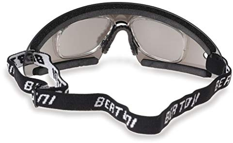 BERTONI Winddichte Sportbrille Schutzbrille für Brillenträger mit Sehstärke - Skifahren - Reiten - Motorradfahrer - Fallschirmspringen - Abnehmbarer Optischer Einsätze AF79