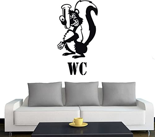 Klebesüchtig Wandtattoo Wohnzimmer Stinktier 30cm x 16cm schwarz - Türaufkleber Flur - Wandsticker Kinderzimmer Jungen - Aufkleber für Flur, Küche, Bad - Dekoration Wohnung - Sticker