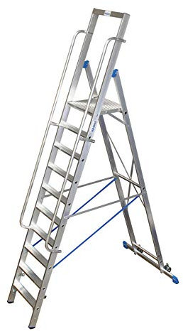 Krause 127822 Aluminium Stufen-Stehleiter Arbeitshöhe (max.): 4.80m Silber DIN EN 131 26kg